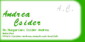 andrea csider business card